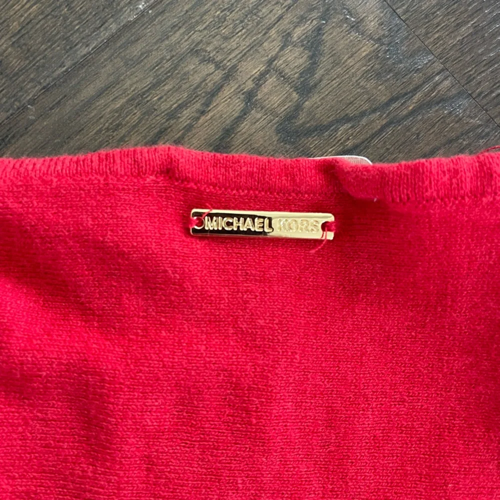 MICHAEL KORS Vibrant Red Crewneck Oversized Lightweight Sweater‎ Contemporary XL